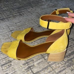 Yellow strappy Franco Sarto heels